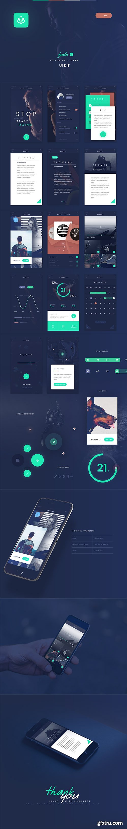 PSD Web Design - Fade App Ui Kit