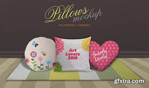 PSD Mock-Up - 3 Pillows Models