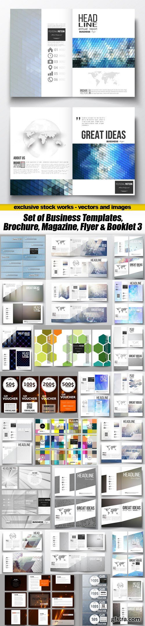 Set of Business Templates, Brochure, Magazine, Flyer & Booklet 3 - 25xEPS