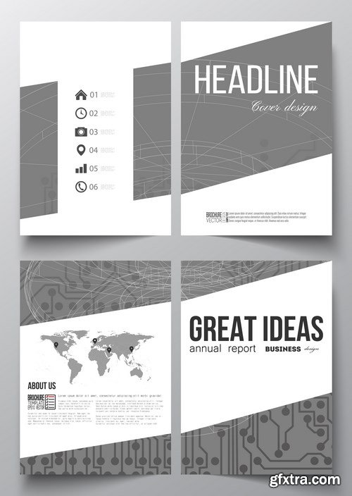 Set of Business Templates, Brochure, Magazine, Flyer & Booklet 3 - 25xEPS