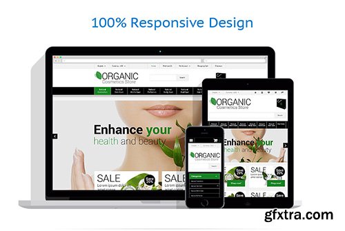 Organic Cosmetics Store - OpenCart 2.0.1.1 Template - TM 55466