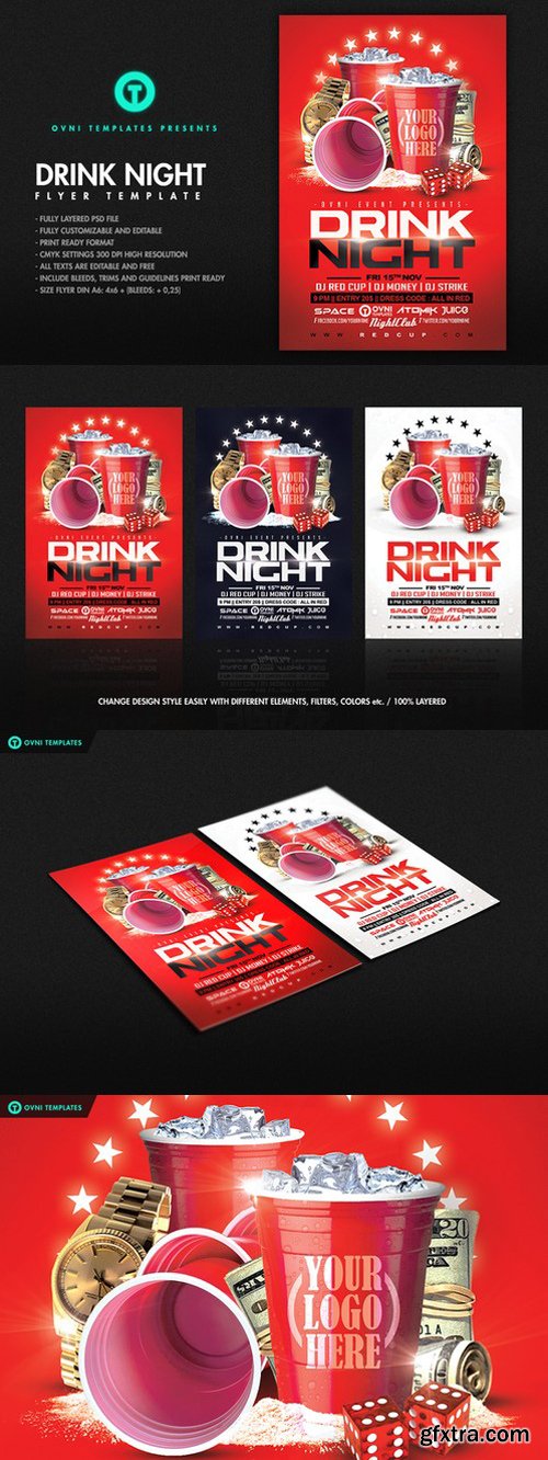 CM - DRINK NIGHT Flyer Template 717109