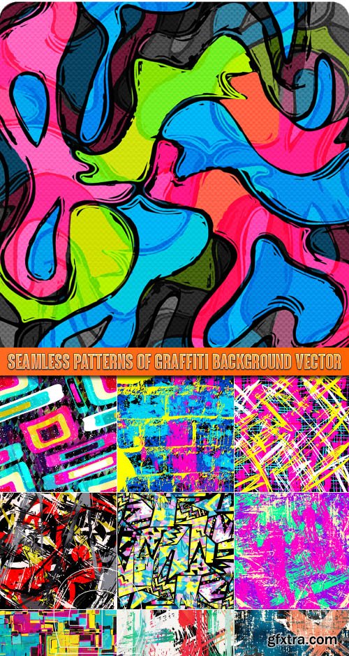 Seamless patterns of graffiti background vector