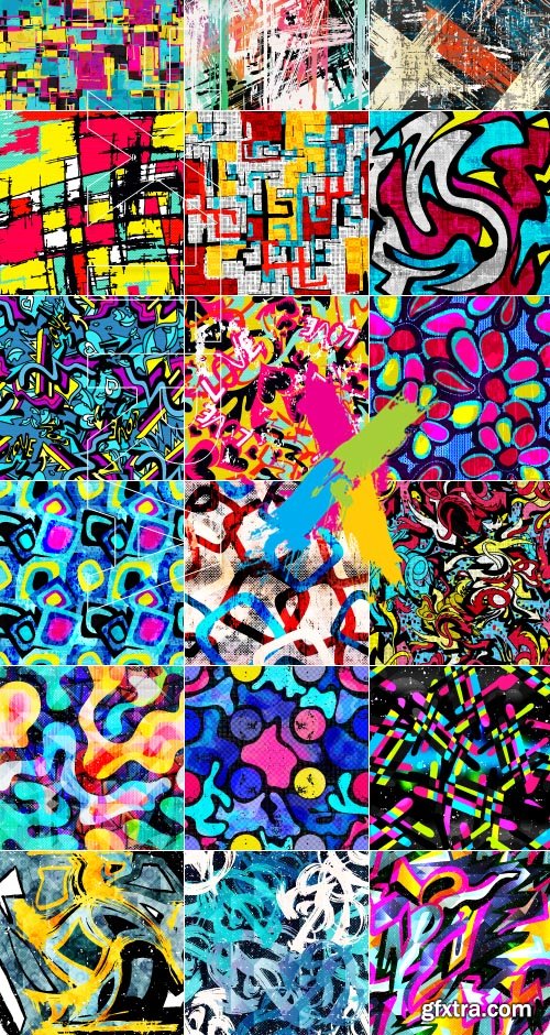 Seamless patterns of graffiti background vector