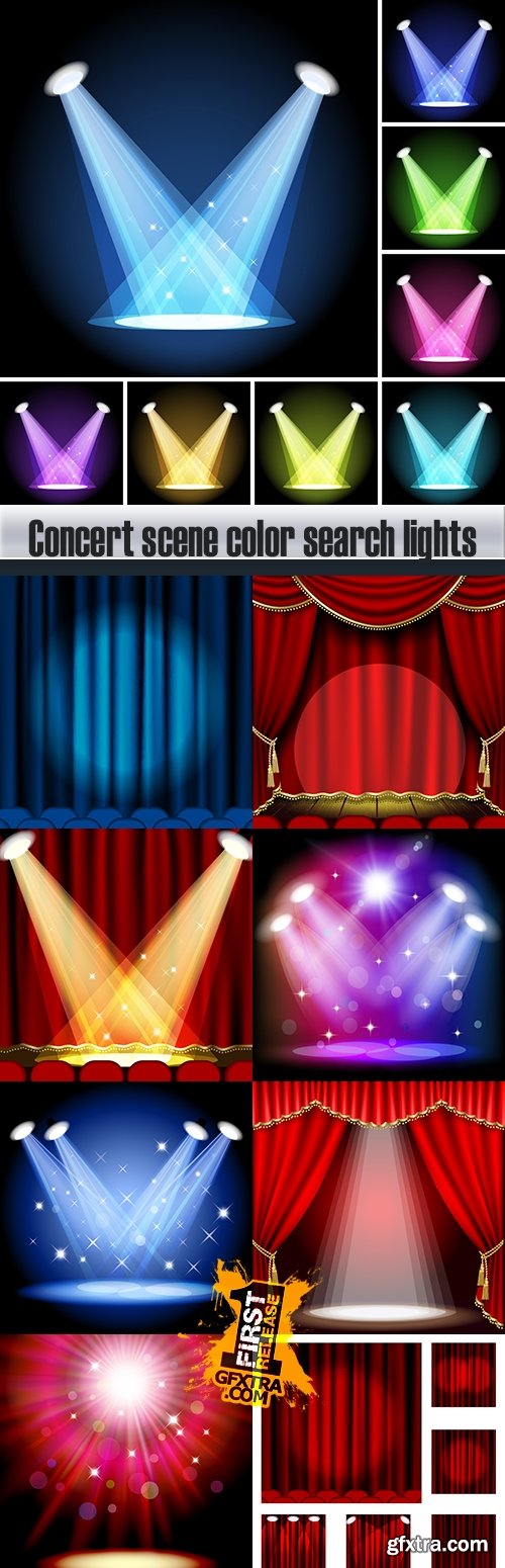 Concert scene color search lights