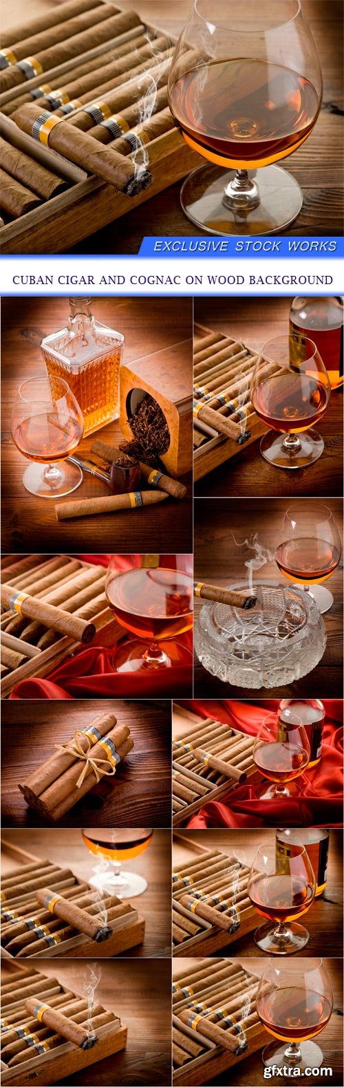 cuban cigar and cognac on wood background 10X JPEG