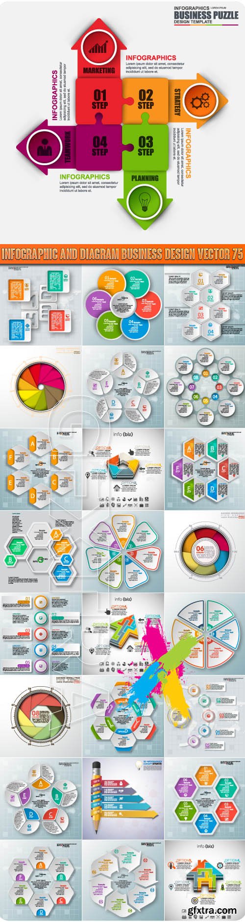 Infographic and diagram business design vector 75