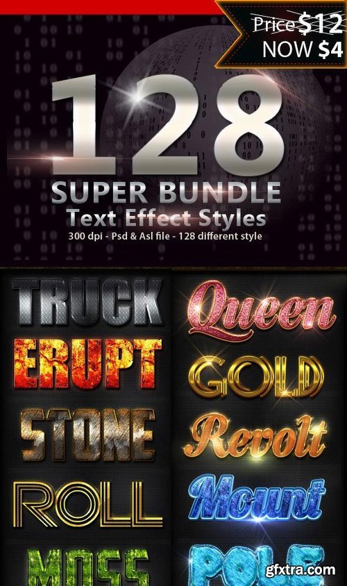 Graphicriver 128 Super Bundle Text Styles 13784521