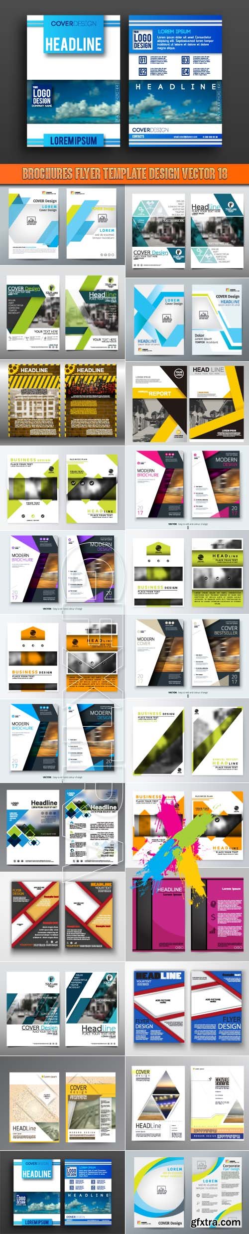 Brochure flyer template design vector 18