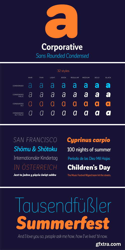 Corporative Sans Round Condensed Font Family