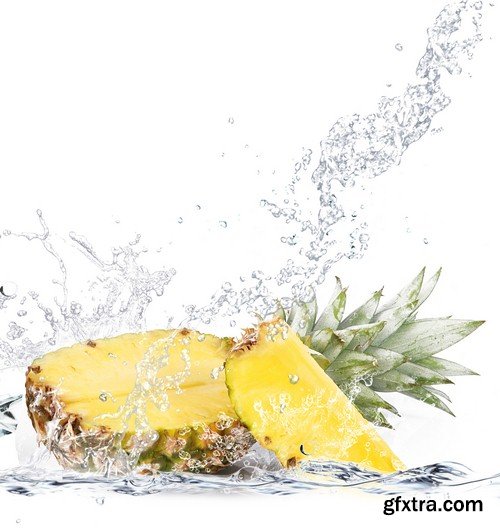 Fruit in spray of water 1-7xUHQ JPEG