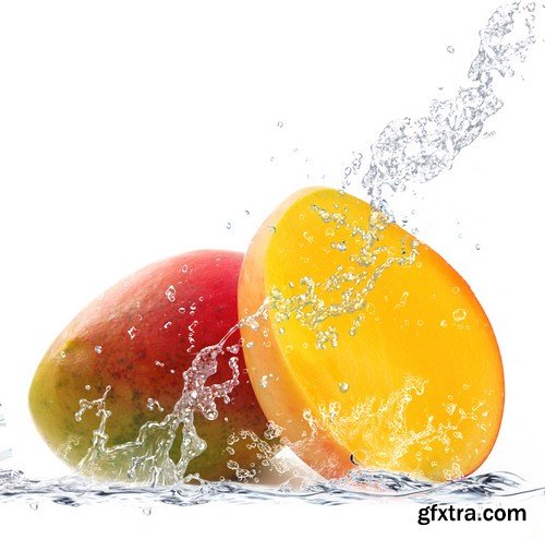 Fruit in spray of water 1-7xUHQ JPEG