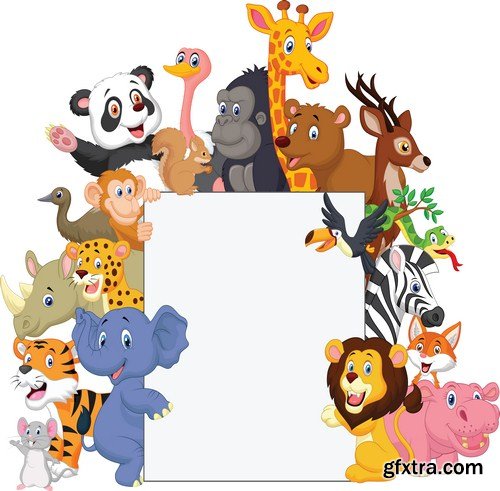 cartoon animals 11X EPS