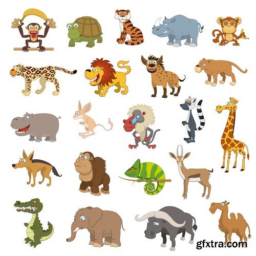 cartoon animals 11X EPS