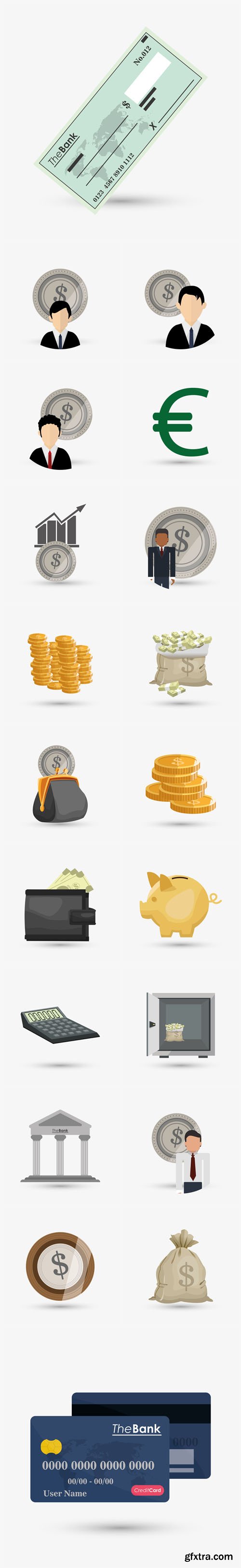Vector Set - Money Design Financial Item Icon