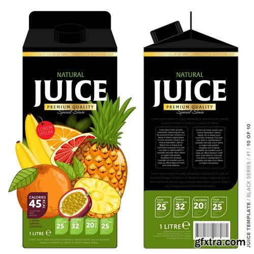 Template Packaging Design Passion Fruit Juice 2 - 14xEPS