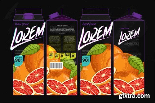 Template Packaging Design Passion Fruit Juice 2 - 14xEPS