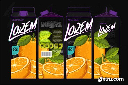 Template Packaging Design Passion Fruit Juice 2 - 14xEPS