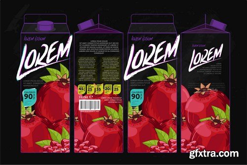 Template Packaging Design Passion Fruit Juice 2 - 14xEPS