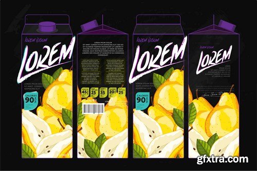 Template Packaging Design Passion Fruit Juice 2 - 14xEPS