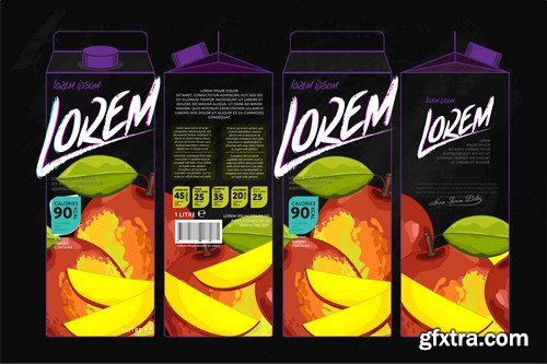 Template Packaging Design Passion Fruit Juice 2 - 14xEPS