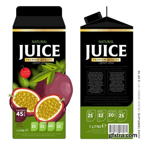 Template Packaging Design Passion Fruit Juice 2 - 14xEPS