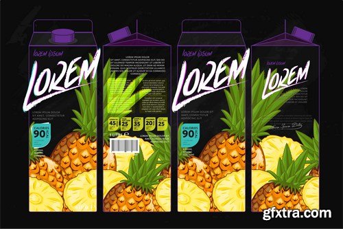 Template Packaging Design Passion Fruit Juice 2 - 14xEPS