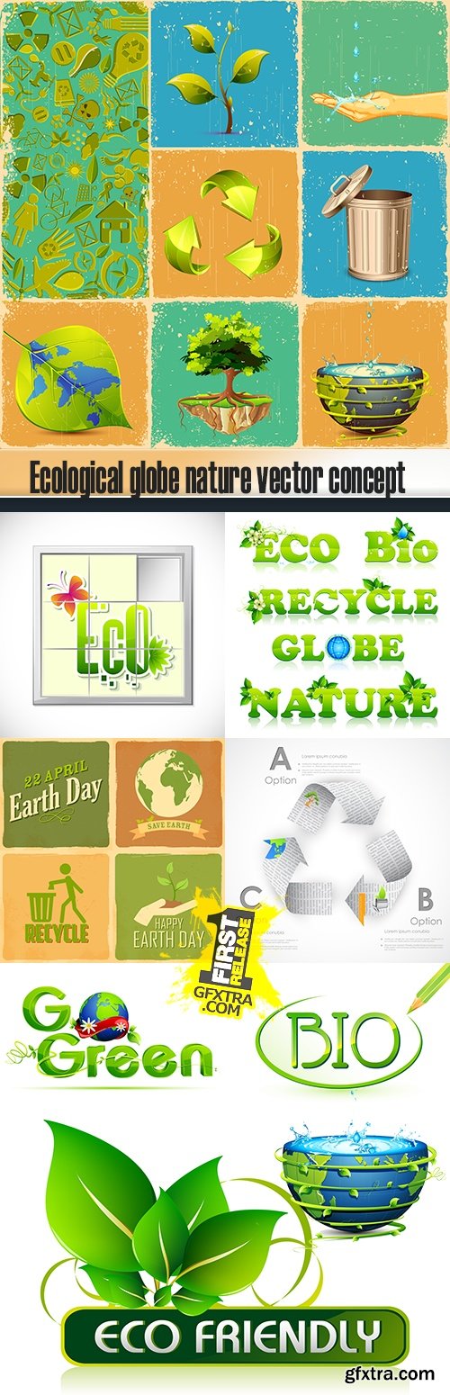 Ecological globe nature vector concept