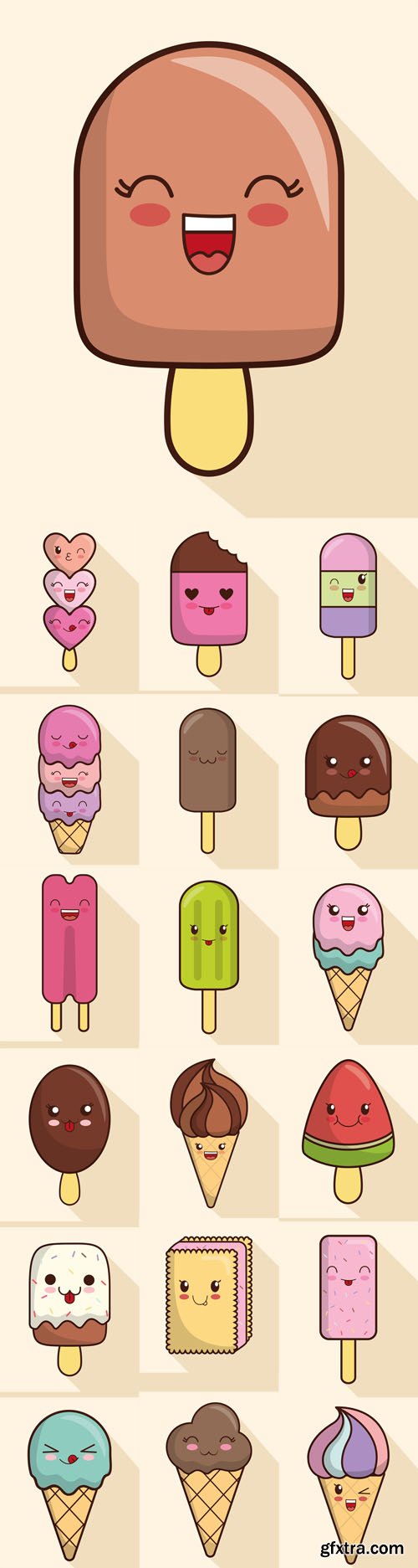 Vector Set - Ice Cream Design Cartoon Icon