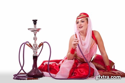 Collection hookah girl woman smokes a pipe fruity smoke 25 HQ Jpeg