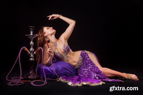 Collection hookah girl woman smokes a pipe fruity smoke 25 HQ Jpeg