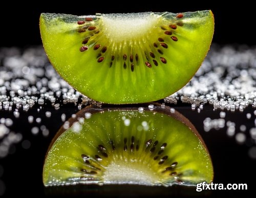 Collection of of kiwi berry plant macro pulp seed 25 HQ Jpeg