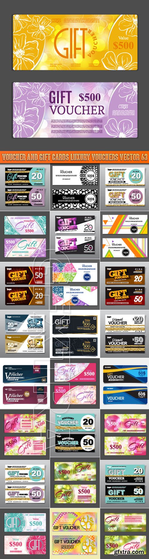 Voucher and gift cards luxury vouchers vector 63