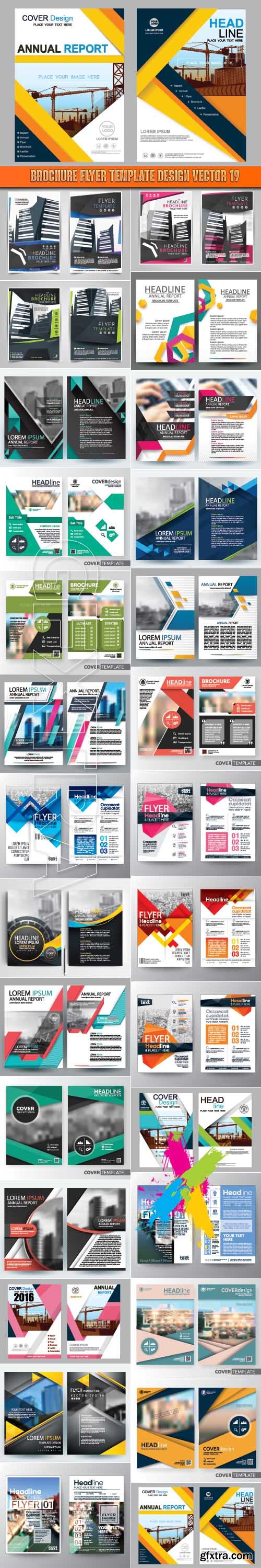 Brochure flyer template design vector 19