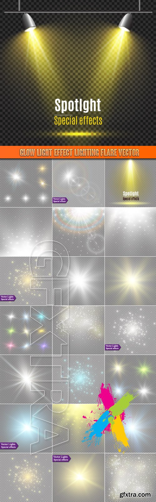 Glow light effect lighting flare vector