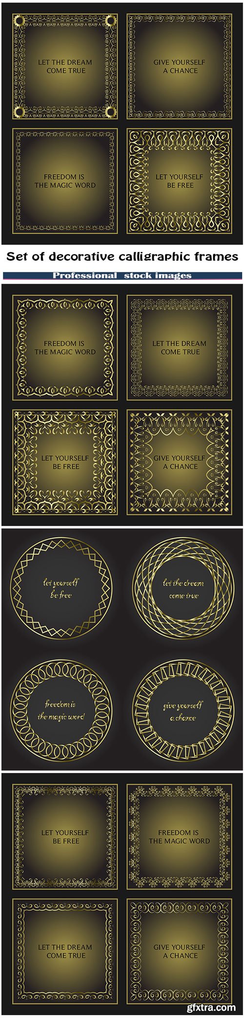 Set of decorative calligraphic frames