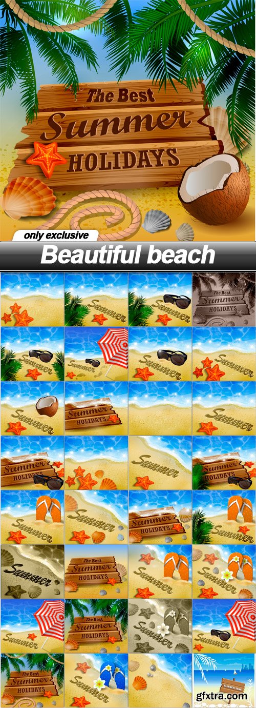 Beautiful beach - 33 EPS