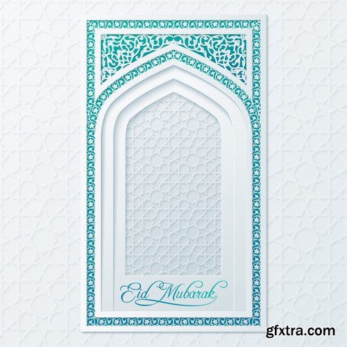 Eid Mubarak Papercut Style 7 - 48 EPS