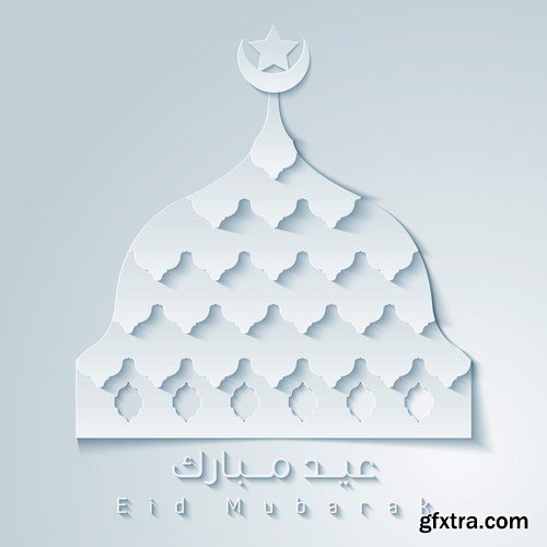 Eid Mubarak Papercut Style 7 - 48 EPS