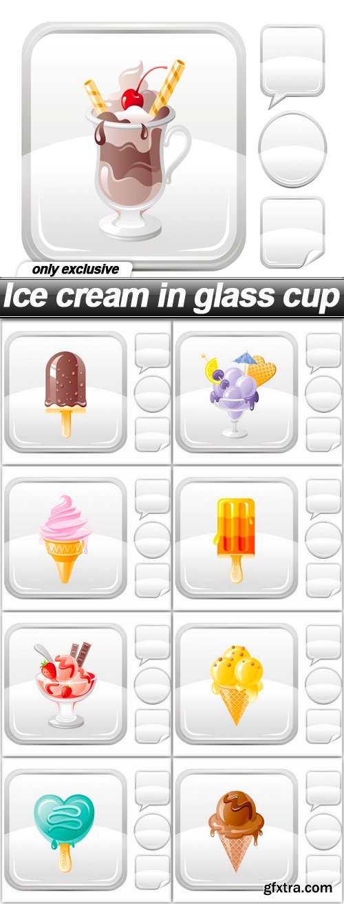 Ice cream in glass cup - 9 EPS