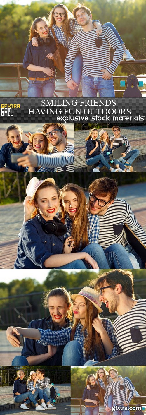 Smiling Friends Having Fun Outdoors - 6 UHQ JPEG