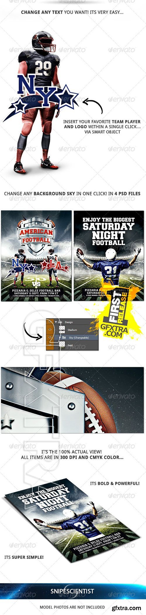 Graphicriver American Football Promotional Flyer Poster 2 Sizes 8603931