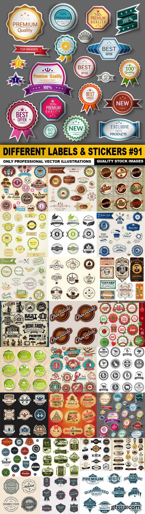 Different Labels &amp; Stickers #91 - 25 Vector