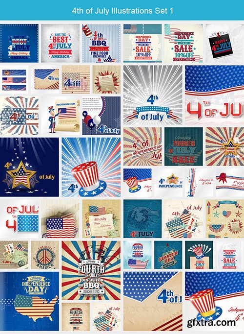 4th of July Illustrations Set