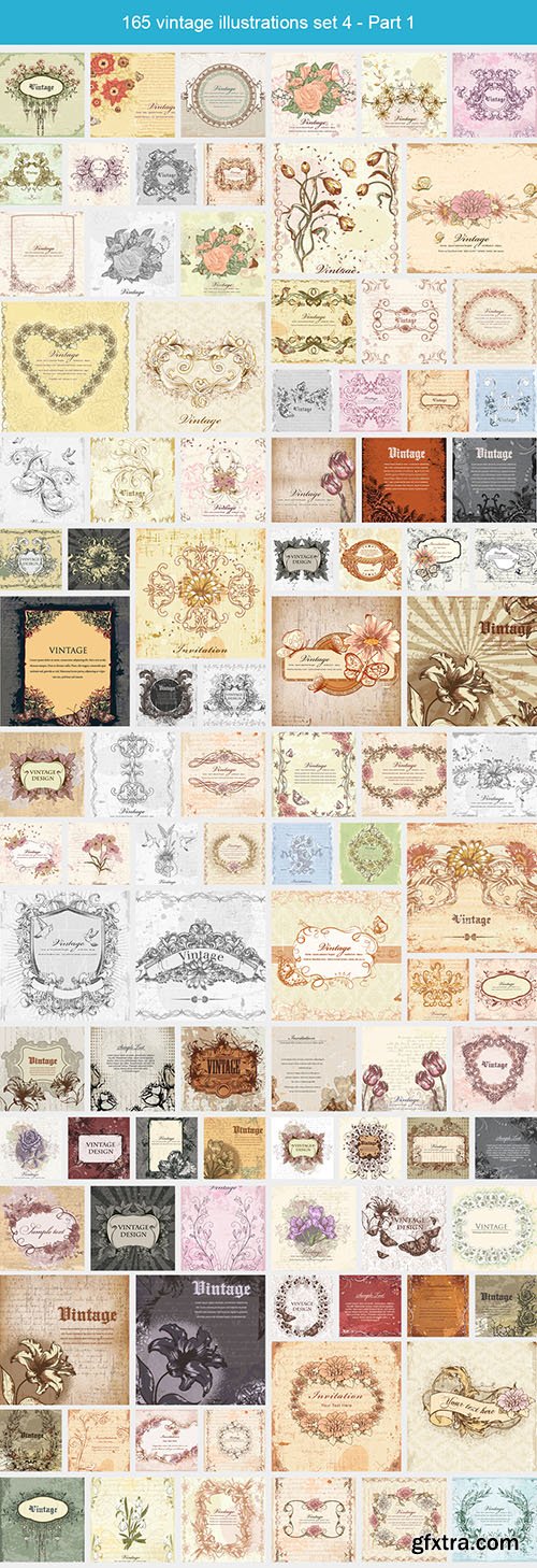 165 Vintage Illustrations Set Part 1