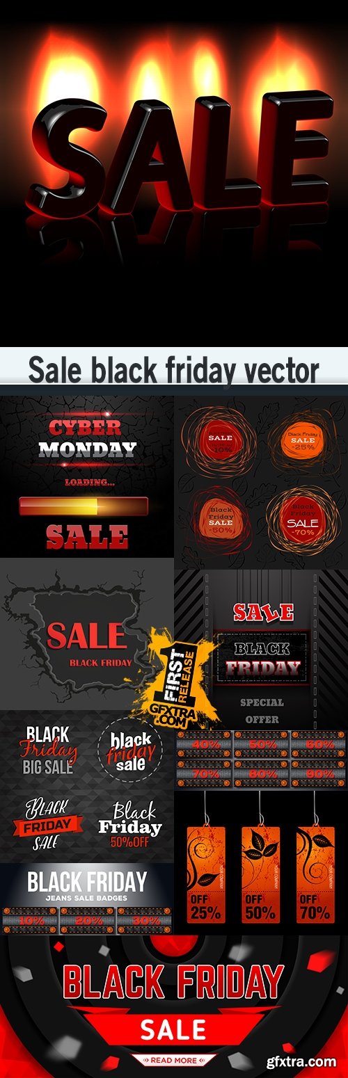 Sale black friday vector