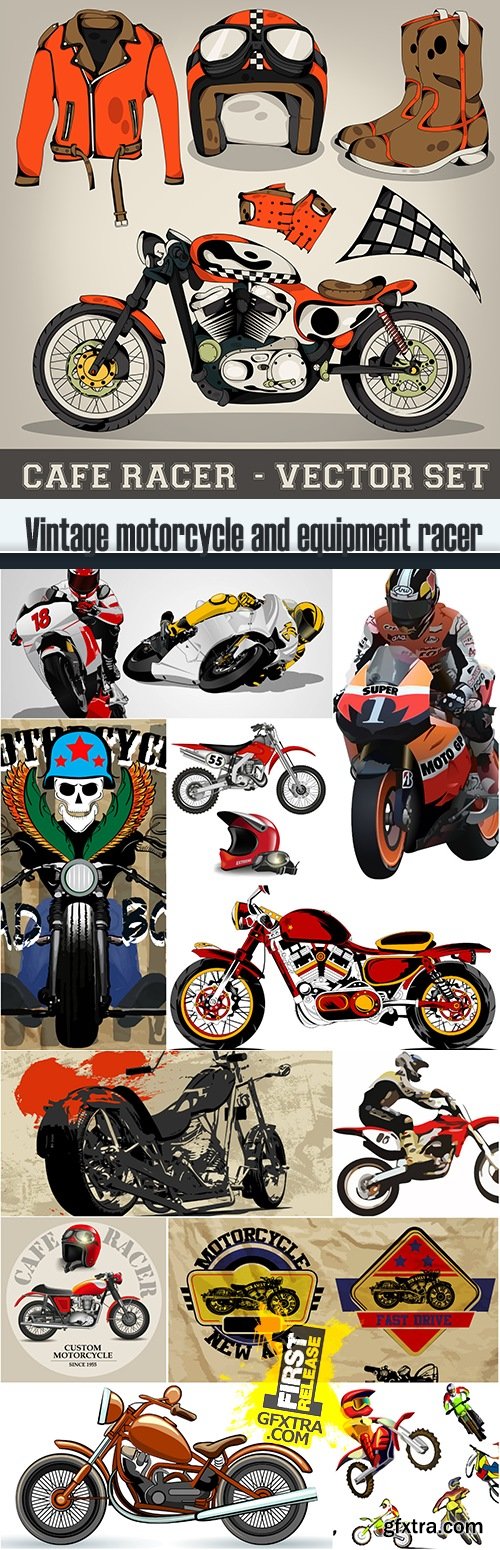 Vintage motorcycle and equipment racer