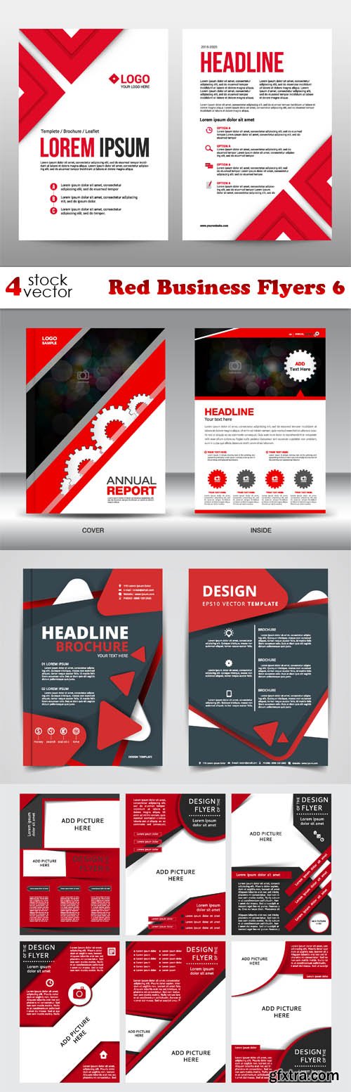 Vectors - Red Business Flyers 6