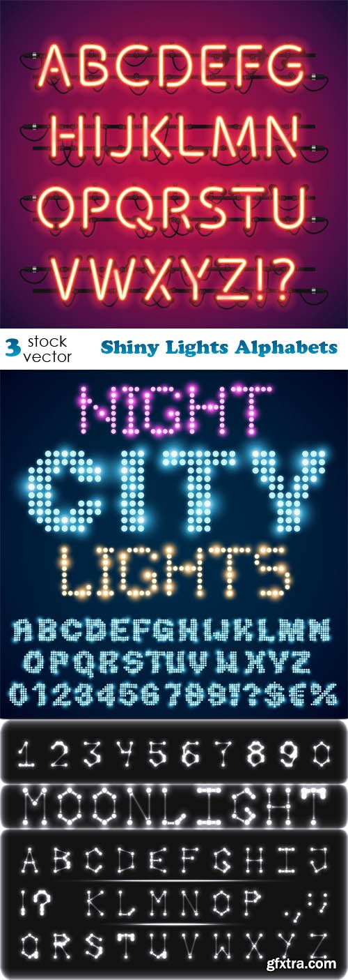 Vectors - Shiny Lights Alphabets