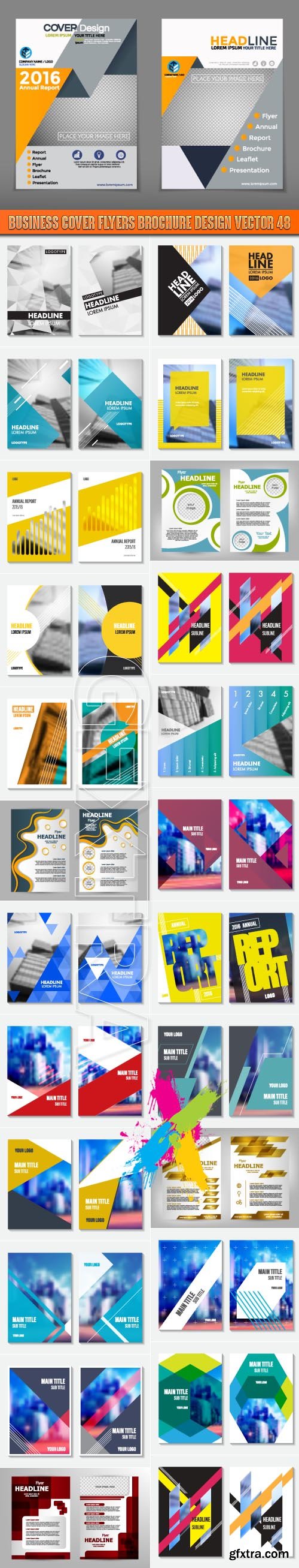 Business cover flyers brochure design vector 48